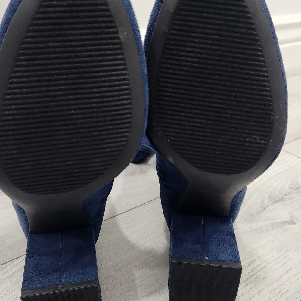 JustFab Deep Blue Over the Knee Boots